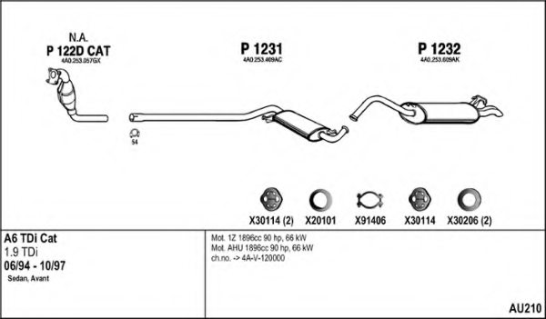FENNO AU210 Exhaust System